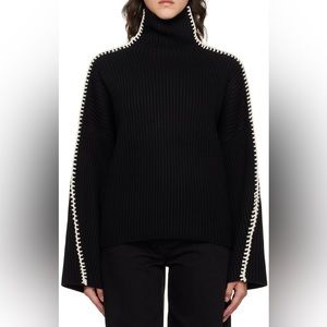 rag & bone Black and White Turtleneck Sweater